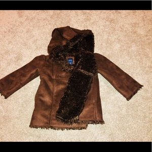Toddler Love ❤️ Brown Faux Suede & Fur Jacket